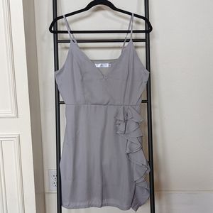 NWT Missguided gray ruffle dress